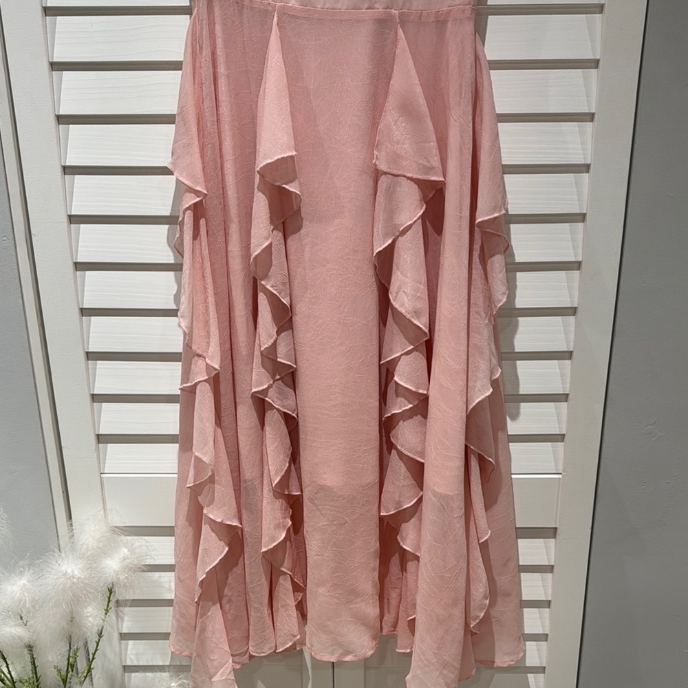 MOTF Pink Ruffle High-Low Dress Romantic Flow - Size S - Picture 5 of 9